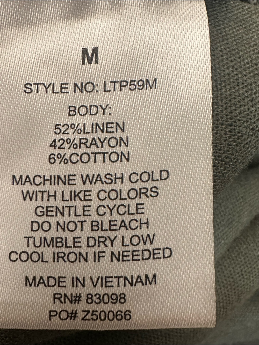 Cavalini Olive Green Button-Front Collared Linen Blend Shirt - Picture 4 of 6
